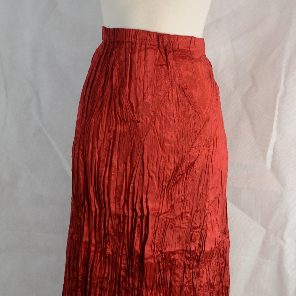 Coldwater Creek Red Crinkle Skirt SZ XL NWOT #B45 - Picture 4 of 8